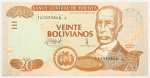 Numismática, Bolívia. Cédula de 20 Bolivianos P-244 MBC