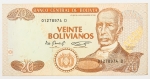 Numismática, Bolívia. Cédula de 20 Bolivianos P-219 MBC+