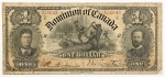 Numismática, Canadá. Cédula de 1 Dólar P-24a MBC