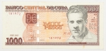 Numismática, Cuba. Cédula de 1000 Pesos P-131 MBC+