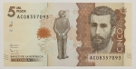 Numismática, Colômbia. Cédula de 5 Mil Pesos P-459 FE