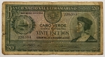 Numismática, Cabo Verde. Cédula de 20 Escudos P-43 MBC
