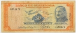 Numismática, Guatemala. Cédula de 50 Quetzal P-56g MBC
