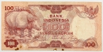 Numismática, Indonésia. Cédula de 100 Rúpias P-116 MBC