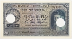 Numismática, Índia Portuguesa. Cédula de 20 Rúpias P-38 FE