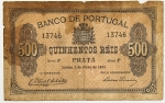 Numismática, Portugal. Cédula de 500 Rèis P-65 BC/MBC