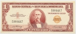 Numismática, República Dominicana. Cédula de 1 Pesos P-91 MBC+