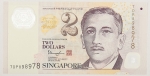 Numismática, Singapura. Cédula de 2 Dólares P-38 FE
