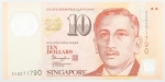 Numismática, Singapura. Cédula de 10 Dólares P-40 FE