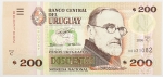 Numismática, Uruguai. Cédula de 200 Pesos P-89 FE