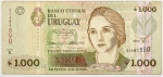 Numismática, Uruguai. Cédula de 1000 Pesos P-91 MBC