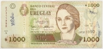 Numismática, Uruguai. Cédula de 1000 Pesos P-79 MBC