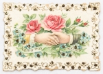 Colecionismo - Ephemera - Lindo cartão em alto relevo para serem ofertados em ocasiões especiais: esta peça em especial é um convite para casamento - Estilo Vitoriano - Muito utilizados na virada do século XIX/XX - 7 x 5 cm - SOBERBO