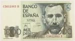 Numismática, Espanha. 1000 Pesetas 1979.
