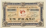 Numismática, França. Notgeld. Um Franco. Flor de estampa.