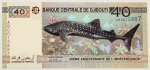 Numismática, Djibuti. 40 Francos. Comemorativo. Flor de estampa.