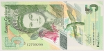 Numismática, Caribe. 5 Dollars. Polímero. Flor de estampa.