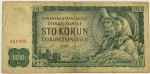 Numismática, Tchecoslováquia. 100 Korun 1961.