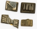 África. Presos para ouro século XIX. Tribo Ashanti. Gana. Maior comprimento 20mm. Maior peso 7,29g. 4 peças.
