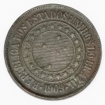 Numismática, Brasil. 40 Réis. Bronze. 1909.
