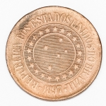 Numismática, Brasil. 40 Réis. Bronze. 1897.