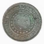 Numismática, Brasil. 40 Réis. Bronze. 1908. Linda.