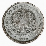 Numismática, Brasil. 20 Réis. Bronze. 1889.