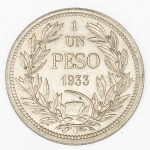 Numismática, Chile. 1 Peso 1933.