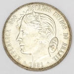 Numismática, Brasil. 2000 Réis 1891. Cabeção. Cópia.