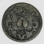 Numismática, Nápoles. GR. 1 Tari 1699. Carlos II. 4,4g. Prata.