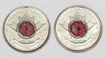 Numismática, Canadá. Lote com 2 peças. Flor de cunho. 25c.