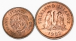 Numismática, Falklands. Lote com 2 peças.