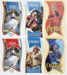 Figurinhas de cigarros modernas. Peças raras. Final dos anos 90. Início da primeira década de 2000. Lote com 4 peças. Lote com 6 peças.