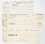Cheques antigos. Peças curiosas, atualmente com crescente procura por numismatas e colecionadores em geral. Lote com 3 peças variadas.