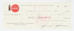 Cheque. Antiga peça financeira com crescente procura no mercado numismático e por colecionadores em geral. USA. Coca Cola 1955.