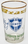 Copa do Mundo. Brasil 1958. Raríssima copo Brasil Campeão do Mundo 1958. 10cm. Imperdível.