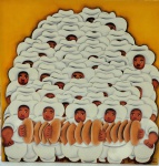 José Sabóia, Músicos, óleo sobre tela, 50x50cm, sem moldura