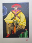 Aldemir Martins, Cangaceiro, gravura 51/100, 1980, 50x40cm, assinado pelo artista, sem moldura