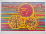 Rubens Gerchman, Bicicleta, gravura, tiragem 49/110, sem moldura, 50x72cm