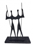 Bruno Giorgi, Candangos, escultura de bronze com base de mármore, 39,5cm de altura e 21cm de largura. Observação: Não tem certificado e não tem placa