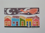 Bacaro Borges, Pássaro Noturno, xilogravura, 2026, assinada, 24x32cm, sem moldura