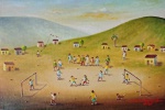 Júlio César Brigato, Futebol, óleo sobre tela, 20x30cm, sem moldura