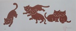 Fang, Gato Marrom, gravura, tiragem 32/50, 21x50cm, sem moldura