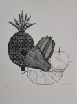 Aldemir Martins, Frutas, gravura, tiragem 41/100, Edição Póstuma, 50x35cm, sem moldura