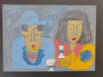 Asfaduroff Nibbes, Casal, desenho sobre papel, 31x42cm, sem moldura