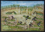 Nilson Pimenta, Colheita de cana de açúcar, óleo sobre tela, 60x87cm, com moldura