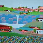 Robson Barros, Paisagem, acrílico sobre tela, 40x40cm, sem moldura