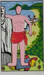 Gejo, São Sebastião, gravura, tiragem 54/120, 50x29cm, sem moldura