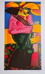 Aldemir Martins, Cangaceiro, gravura, tiragem PI, 61x34cm, Edição Póstuma, sem moldura