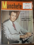 Revista Manchete Nº 253 (23 de Fevereiro de 1957) - James Stewart / Rainha Elizabeth / Viagem à Lua -  Um exemplar de imenso valor cultural que une o auge do cinema clássico de Hollywood com temas de realeza e o imaginário da corrida espacial dos anos 50. Capa: Nitidez impressionante e excelente vivacidade de cores. Apresenta marcas sutis de manuseio e as habituais anotações de controle à caneta no canto superior direito (próximo ao logotipo).Estrutura: Margens bem alinhadas, miolo firme e ótima preservação visual.